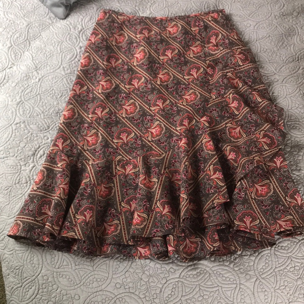 Patterned Zip Up Skirt